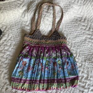 Cappelli Straworld Tote Purse Boho XL Gypsy Bag Batik Floral Bollyworld Balloon